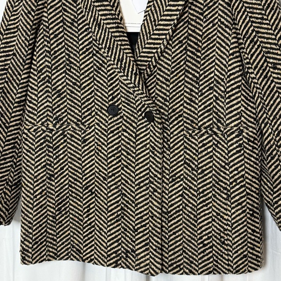 Anine Bing Diana Blazer Fishbone Herringbone Wool Blend Blazer Large NWT - Picture 10 of 16